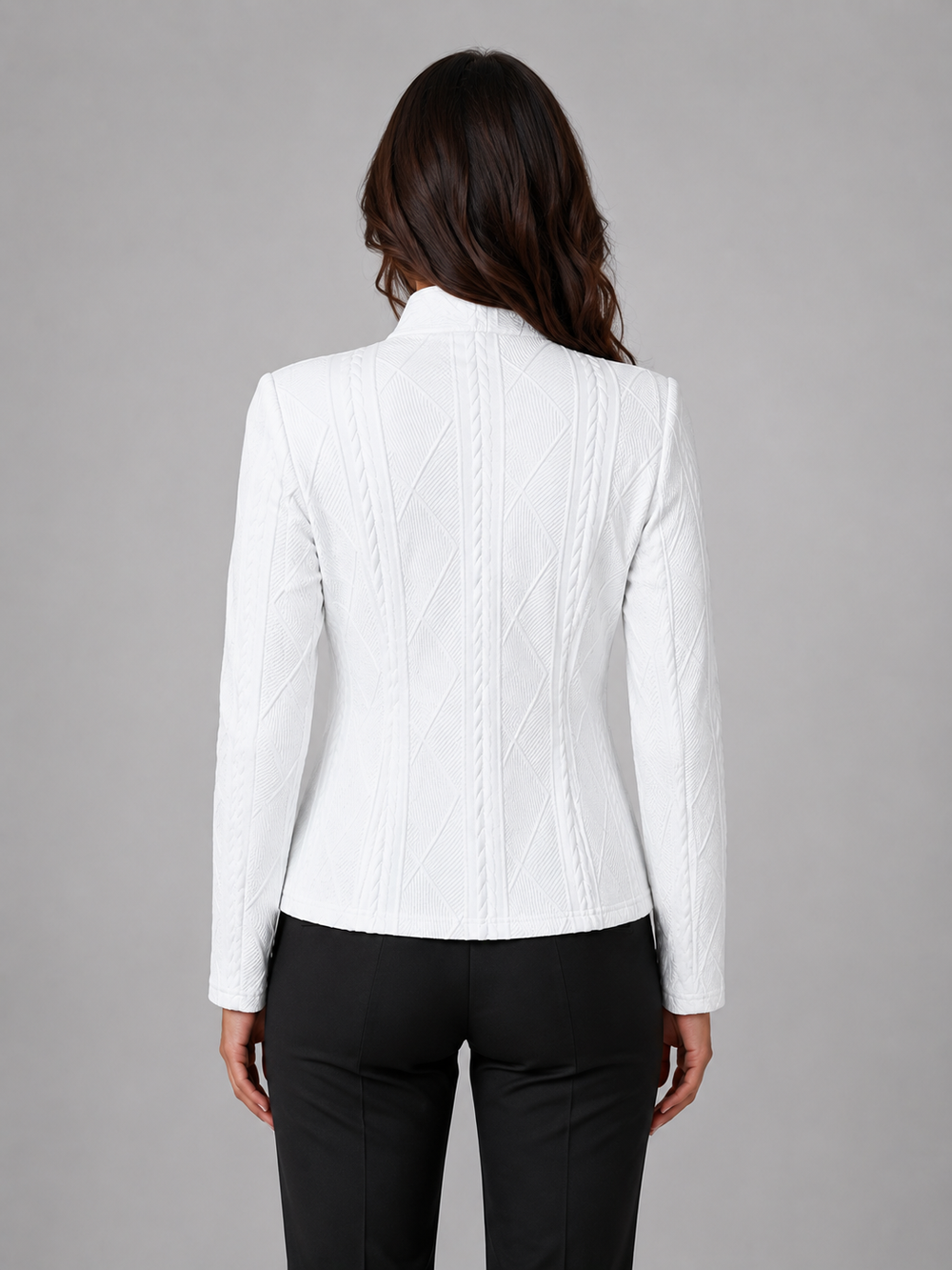 Blazer Womens Textured Weave Structured Fit Tailored