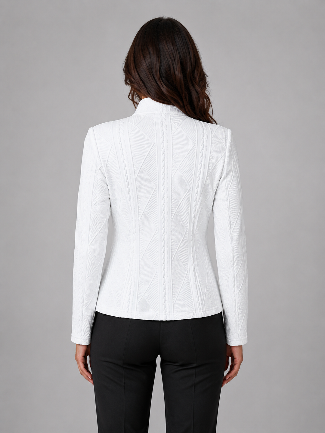 Blazer Womens Textured Weave Structured Fit Tailored