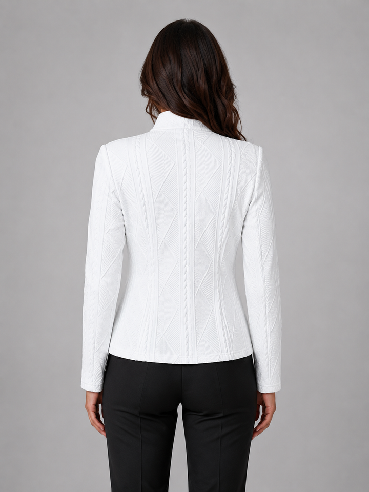 Blazer Womens Textured Weave Structured Fit Tailored