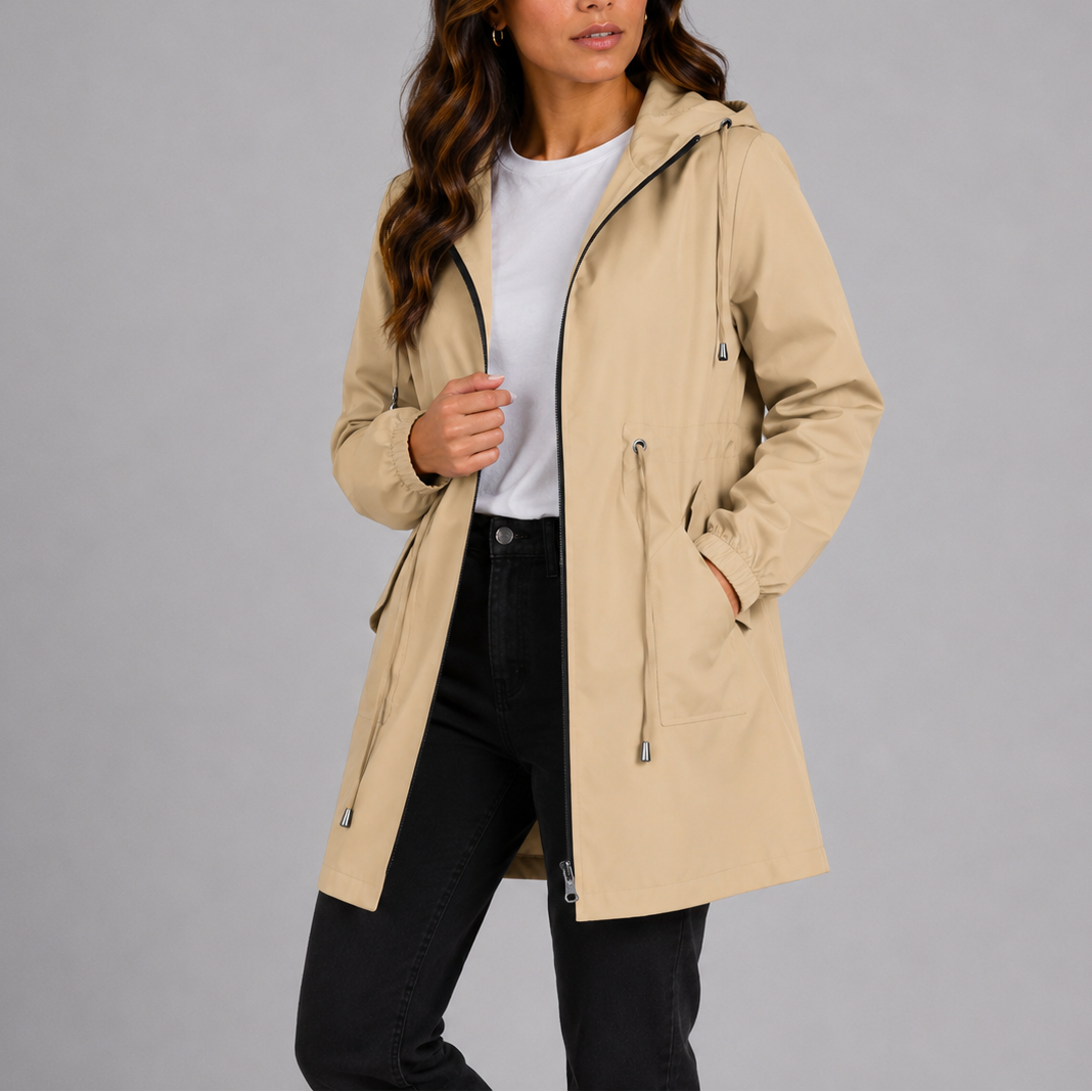 Women's Lightweight Waterproof Hooded Rain Coat — image 1