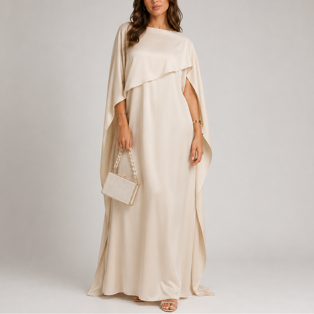 Women's Draped Cape Sleeve Maxi Dress — image 1