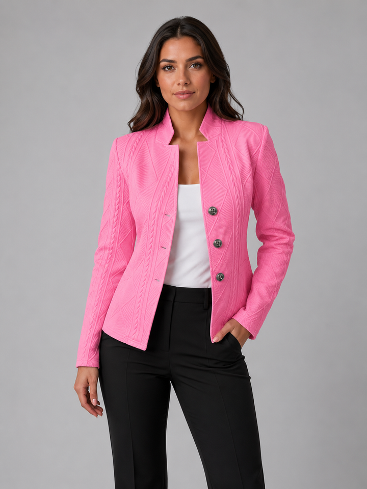 Blazer Womens Textured Weave Structured Fit Tailored