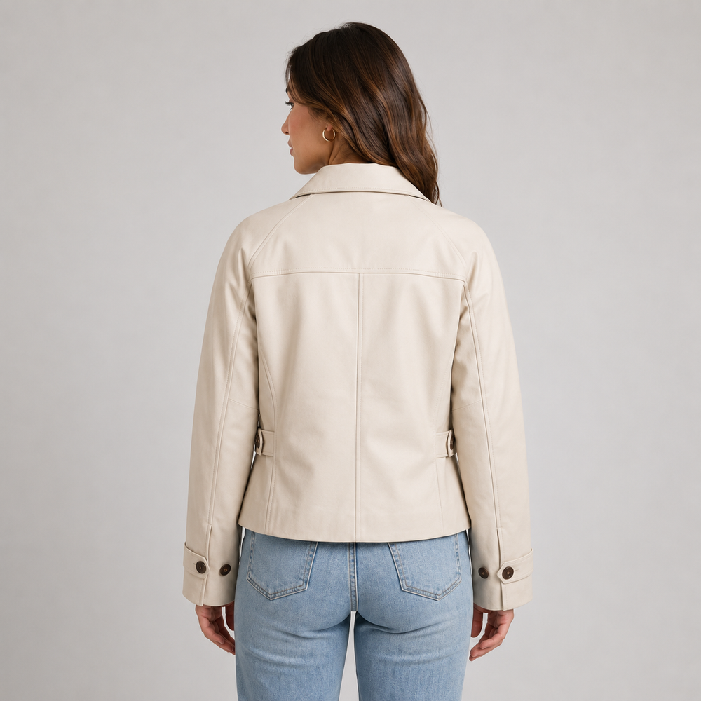 Women's Cropped Button Front Collared Jacket — image 2