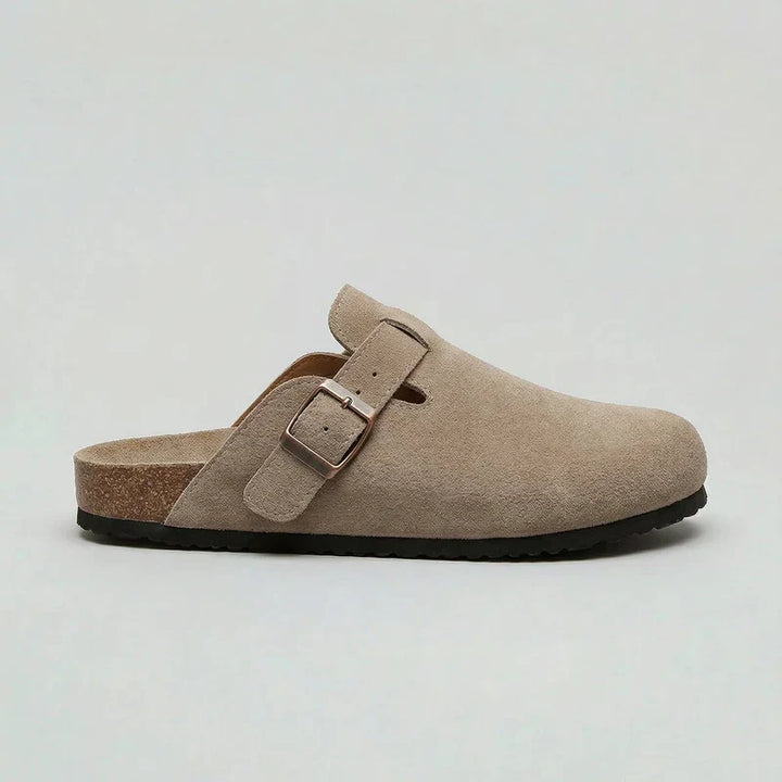 Clogs Unisex Suede Look Adjustable Buckle Cork Footbed Slip On