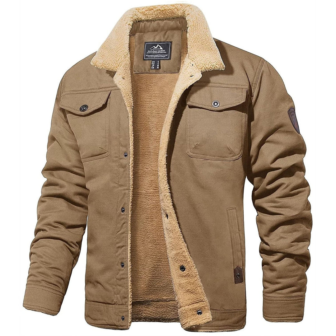 Sherpa Lined Jacket Mens Trucker Style Snap Button Front Flap Chest Pockets Regular Fit - image 4