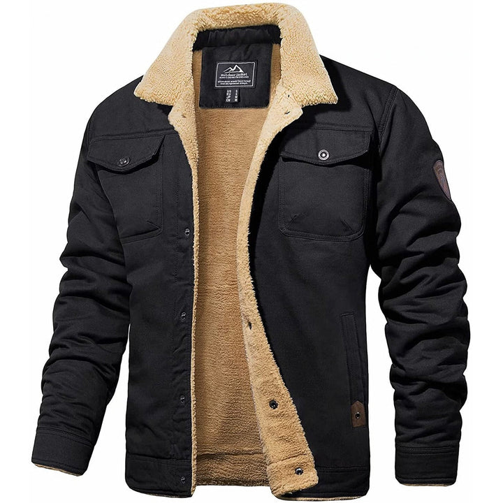 Sherpa Lined Jacket Mens Trucker Style Snap Button Front Flap Chest Pockets Regular Fit - image 2