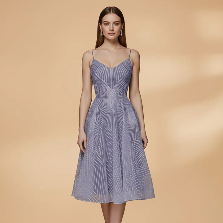 Cocktail Dress Womens Textured Open Back Spaghetti Strap Wedding Guest - image 11