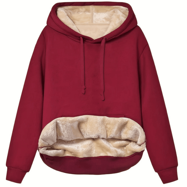 Fleece Lined Hoodie Womens Plush Winter Pullover Drawstring Hood Relaxed Fit - image 7