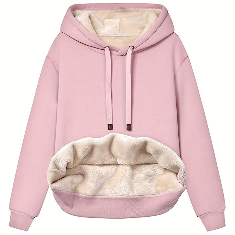 Fleece Lined Hoodie Womens Plush Winter Pullover Drawstring Hood Relaxed Fit - image 8