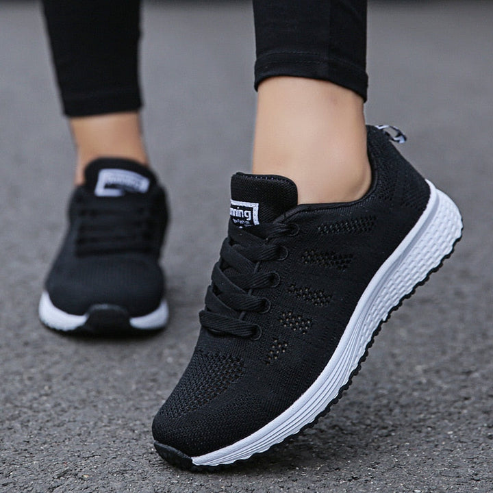 Walking Shoes Womens Arch Support Cushioned Sole Lace Up