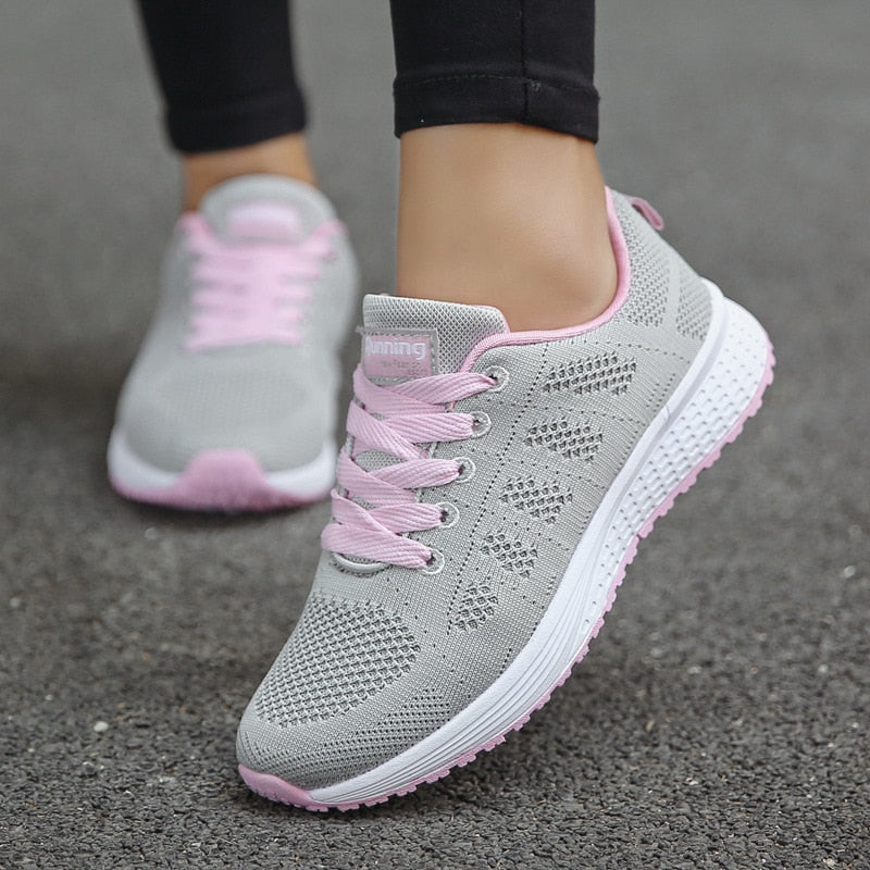 Walking Shoes Womens Arch Support Cushioned Sole Lace Up