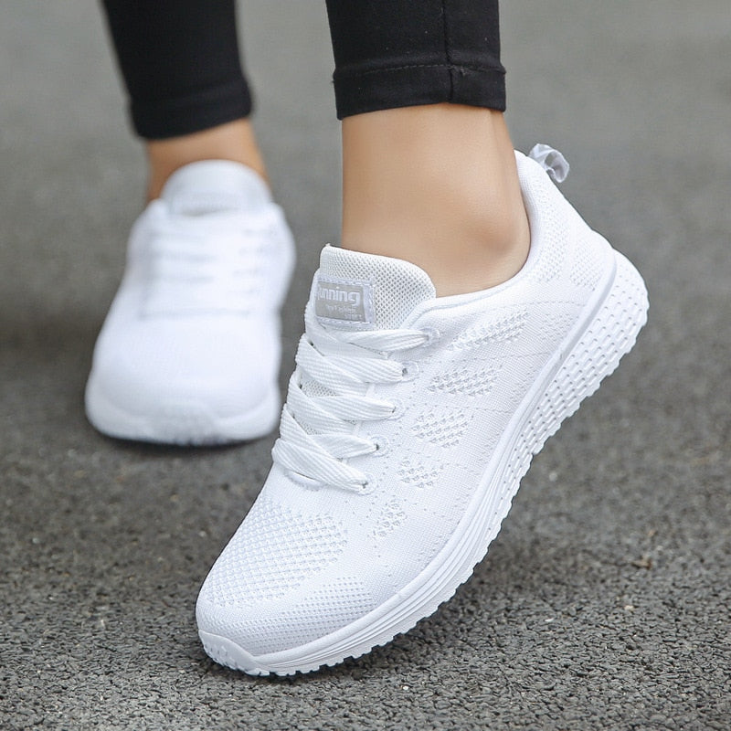 Walking Shoes Womens Arch Support Cushioned Sole Lace Up