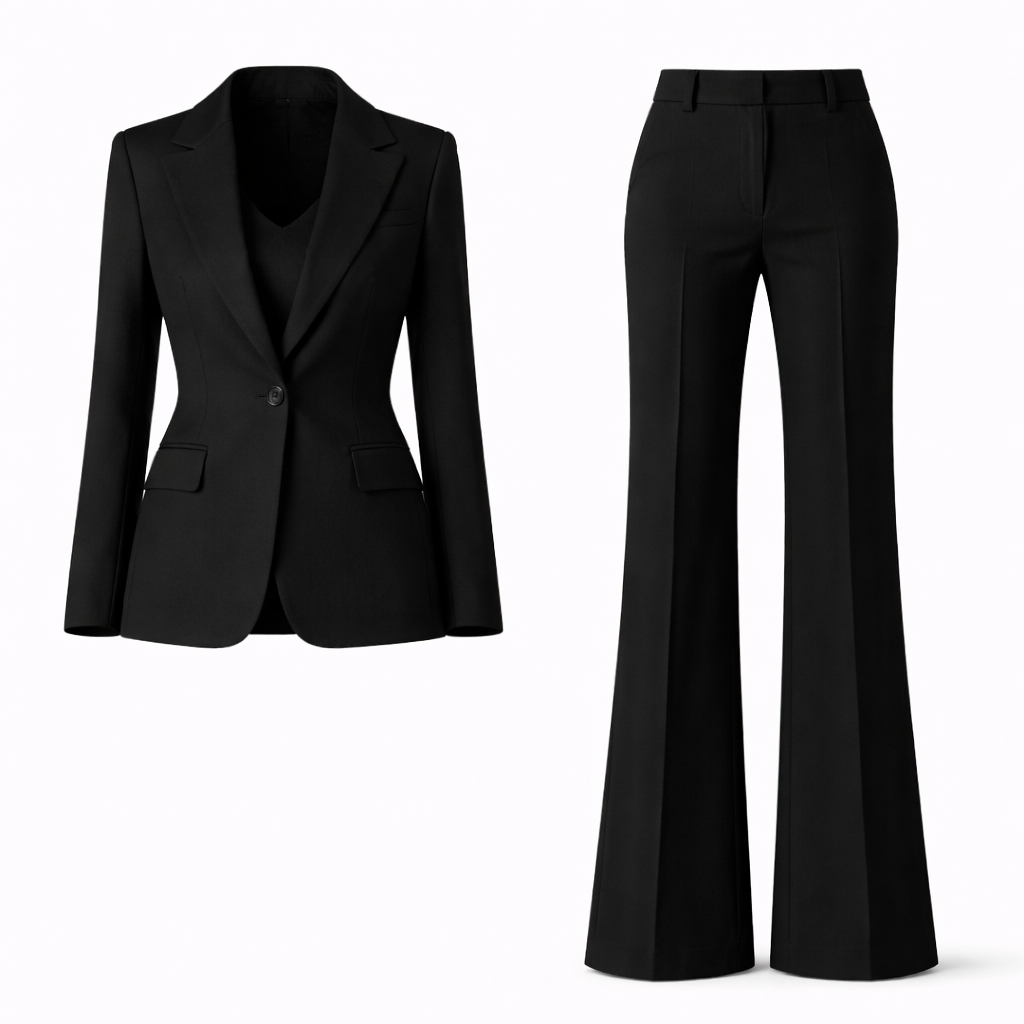 Trouser Suit Womens Two Piece Single Button Blazer Wide Leg Trousers - image 11