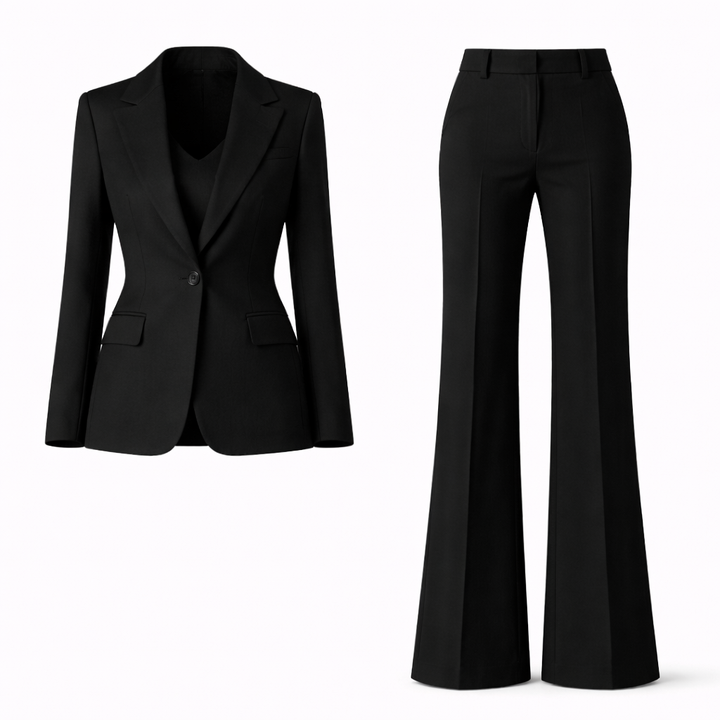 Trouser Suit Womens Two Piece Single Button Blazer Wide Leg Trousers - image 11