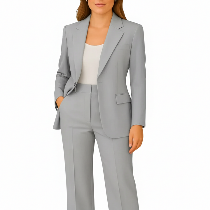 Trouser Suit Womens Two Piece Single Button Blazer Wide Leg Trousers - image 12