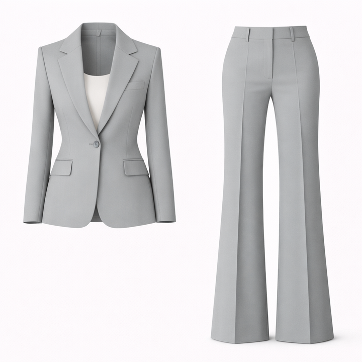 Trouser Suit Womens Two Piece Single Button Blazer Wide Leg Trousers - image 13