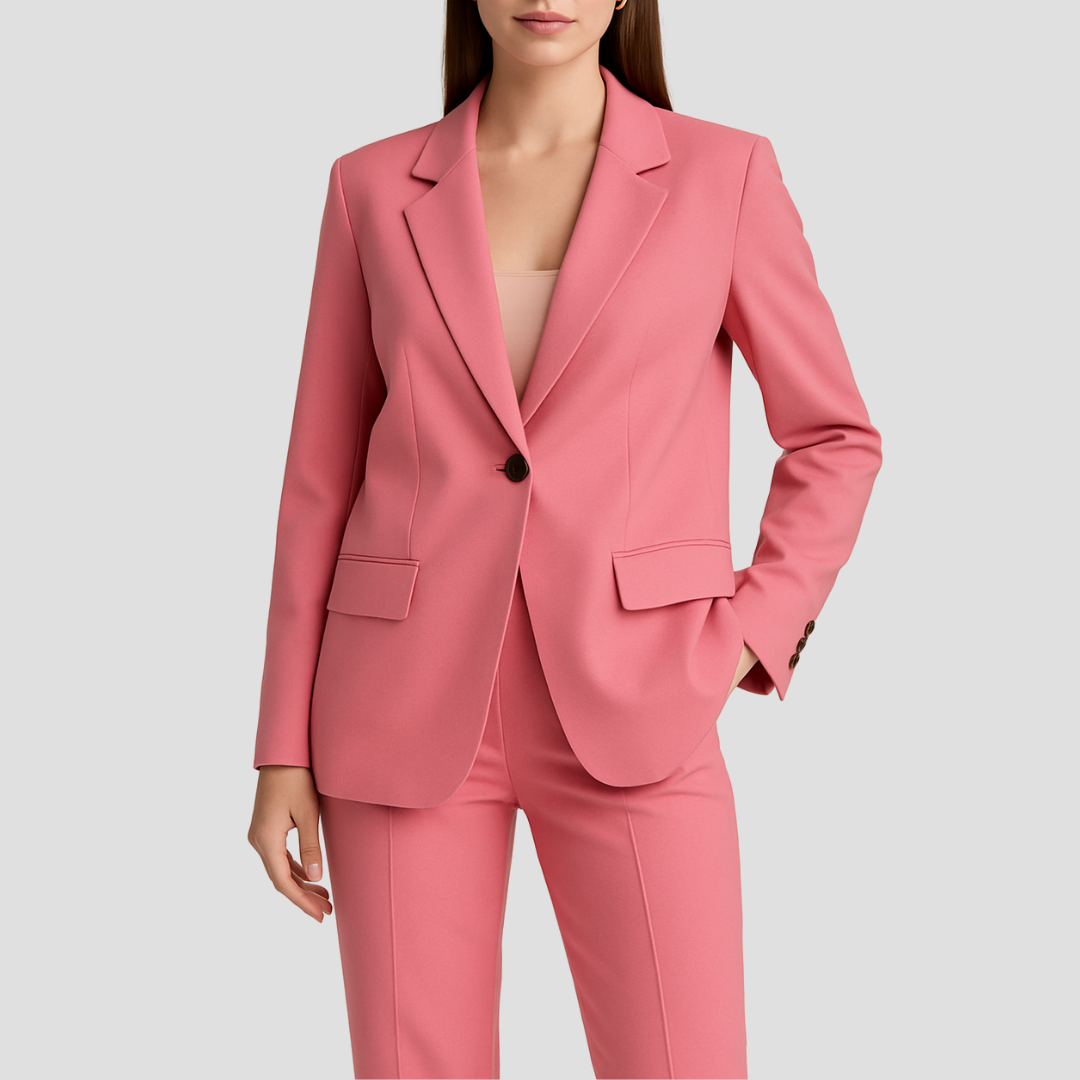Trouser Suit Womens Two Piece Single Button Blazer Wide Leg Trousers - image 6