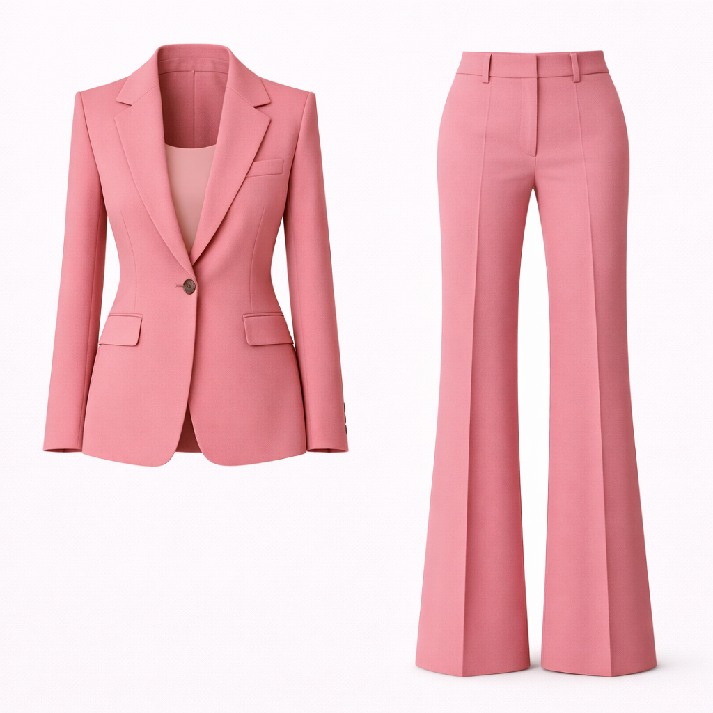 Trouser Suit Womens Two Piece Single Button Blazer Wide Leg Trousers - image 7