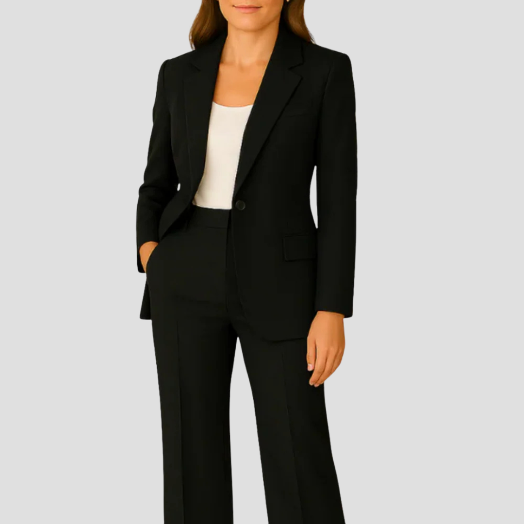 Trouser Suit Womens Two Piece Single Button Blazer Wide Leg Trousers - image 10