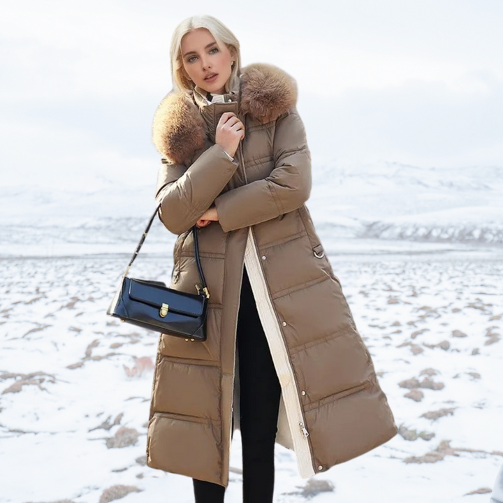 Parka Womens Faux Fur Trim Hood Padded Loose Fit Winter
