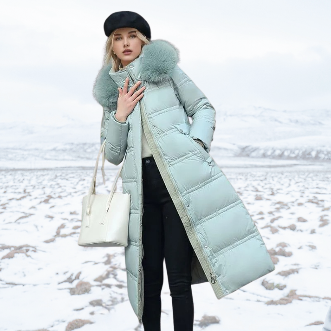 Parka Womens Faux Fur Trim Hood Padded Loose Fit Winter