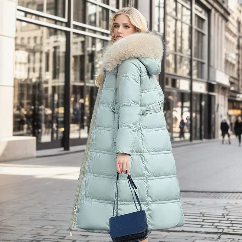 Parka Womens Faux Fur Trim Hood Padded Loose Fit Winter