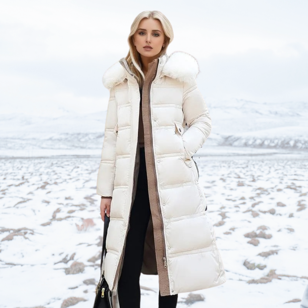 Parka Womens Faux Fur Trim Hood Padded Loose Fit Winter