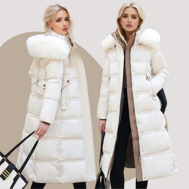 Parka Womens Faux Fur Trim Hood Padded Loose Fit Winter
