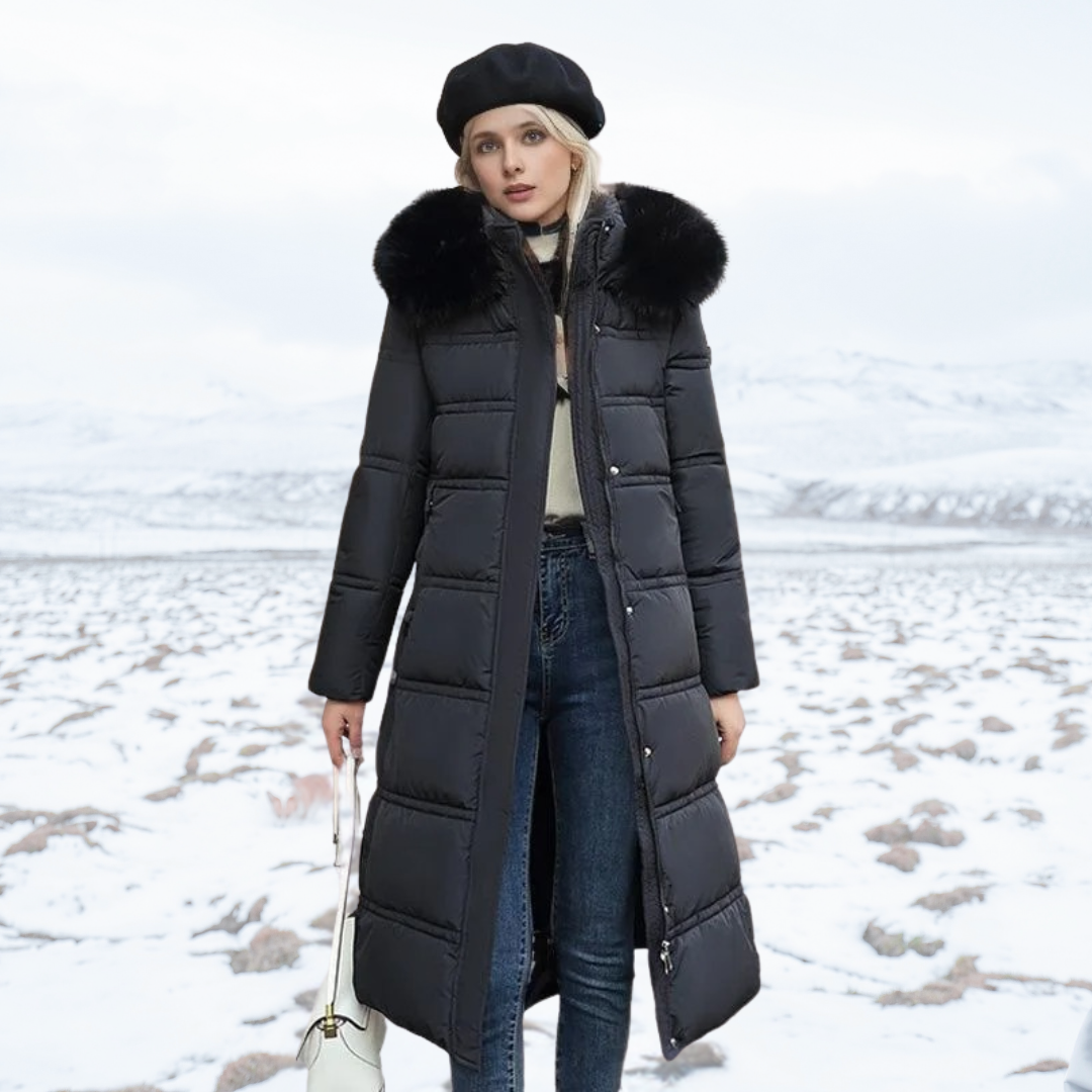 Parka Womens Faux Fur Trim Hood Padded Loose Fit Winter