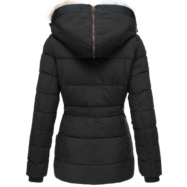 Winter Jacket Womens Insulated Faux Fur Trim Padded
