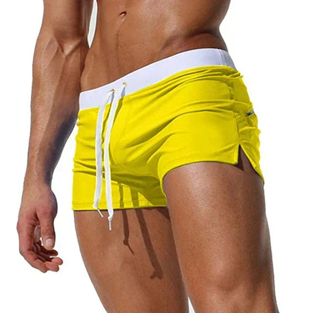 Swim Shorts Mens Short Length Drawstring Waist Side Split Zip Back Pocket Quick Dry Holiday - image 3