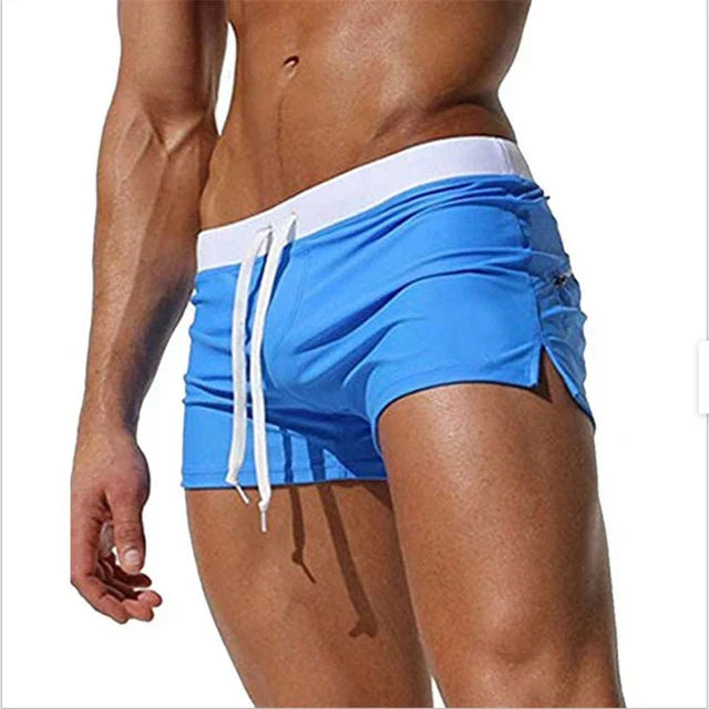 Swim Shorts Mens Short Length Drawstring Waist Side Split Zip Back Pocket Quick Dry Holiday - image 7