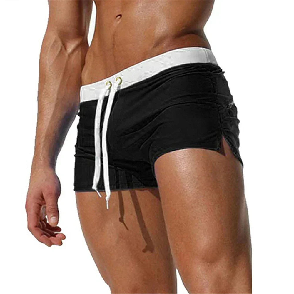 Swim Shorts Mens Short Length Drawstring Waist Side Split Zip Back Pocket Quick Dry Holiday - image 8