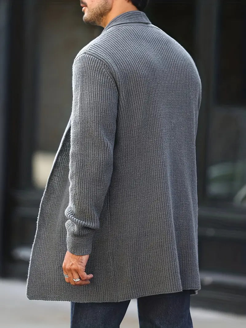 Men's Open-Front Shawl Collar Cardigan