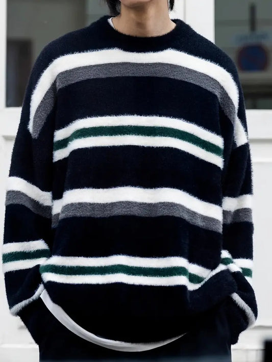 Men's Textured Sweater with Stripes