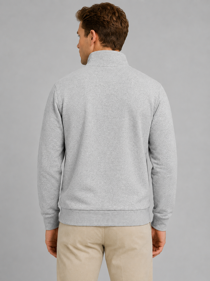 Half Zip Sweatshirt Mens High Neck Long Sleeve Ribbed Cuffs Relaxed Fit Pullover - image 5