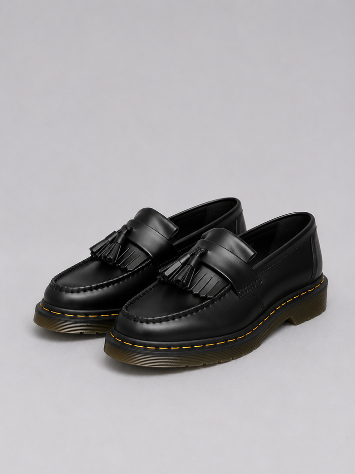 Tassel Loafers Mens Leather-Look Slip On Smart Casual Stitched Welt Chunky Sole - image 1
