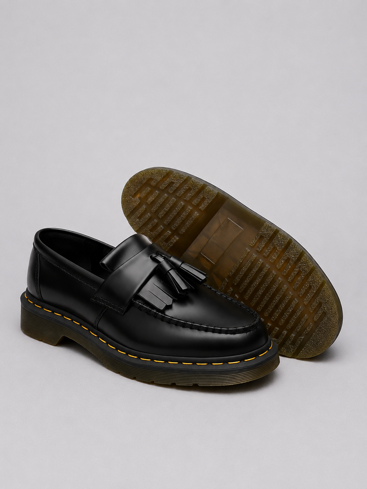 Tassel Loafers Mens Leather-Look Slip On Smart Casual Stitched Welt Chunky Sole - image 3