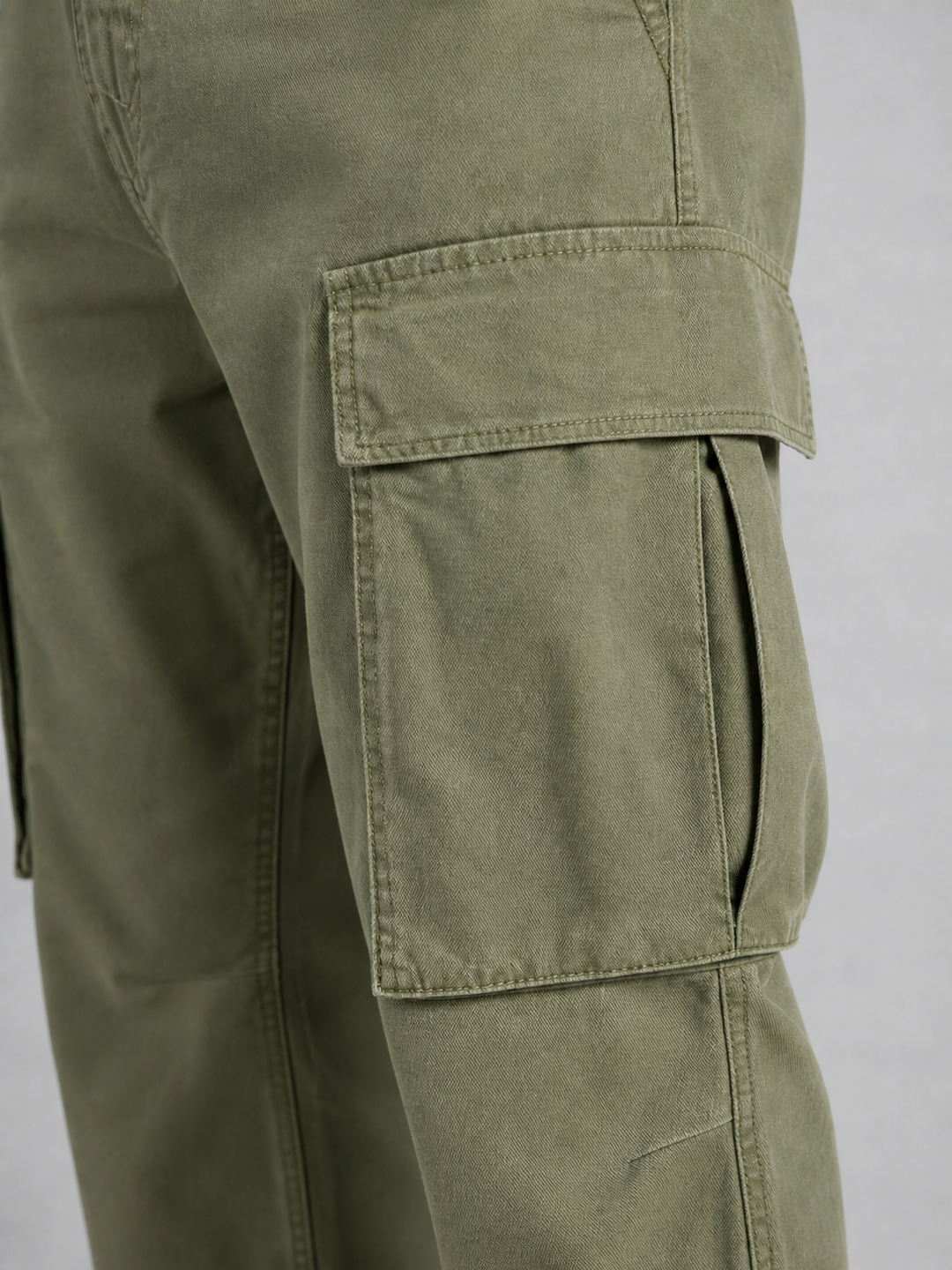 Cargo Trousers Mens Relaxed Fit Straight Leg Multi Pocket Cotton Blend Utility - image 4