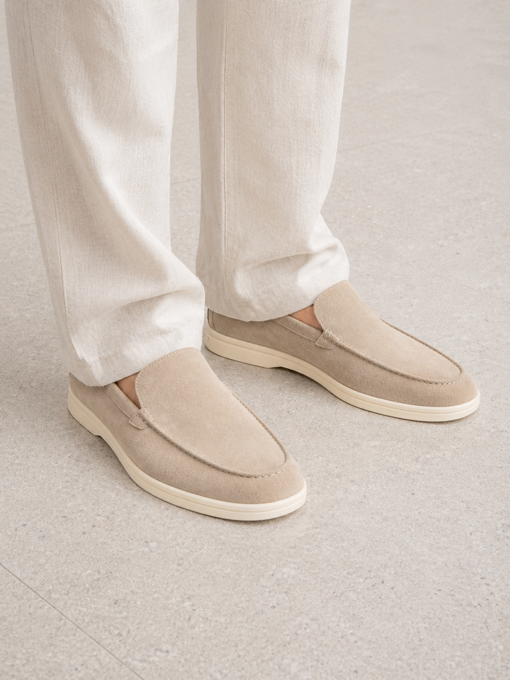 Suede-Look Loafers Mens Slip On Moccasin Stitch Smart Casual Lightweight Rubber Sole - image 2