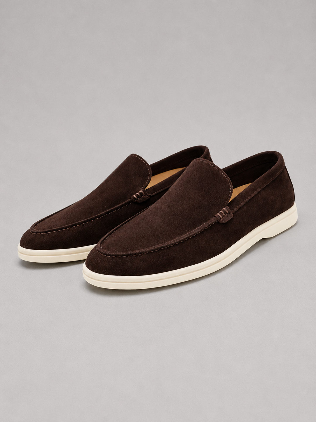 Suede-Look Loafers Mens Slip On Moccasin Stitch Smart Casual Lightweight Rubber Sole - image 5
