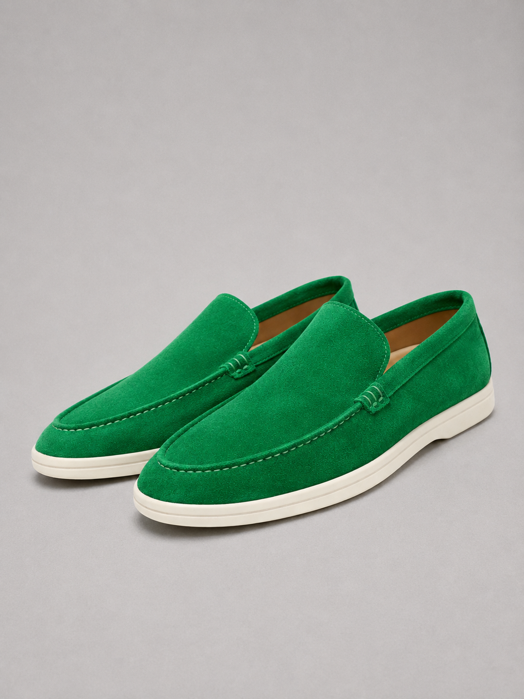 Suede-Look Loafers Mens Slip On Moccasin Stitch Smart Casual Lightweight Rubber Sole - image 9