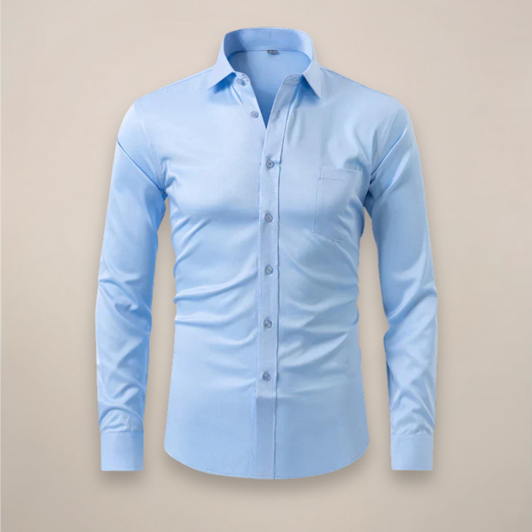 Formal Shirt Mens Long Sleeve Slim Fit Point Collar Button Front Easy Care Office - image 10