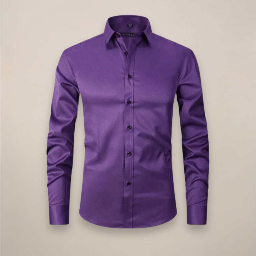 Formal Shirt Mens Long Sleeve Slim Fit Point Collar Button Front Easy Care Office - image 12