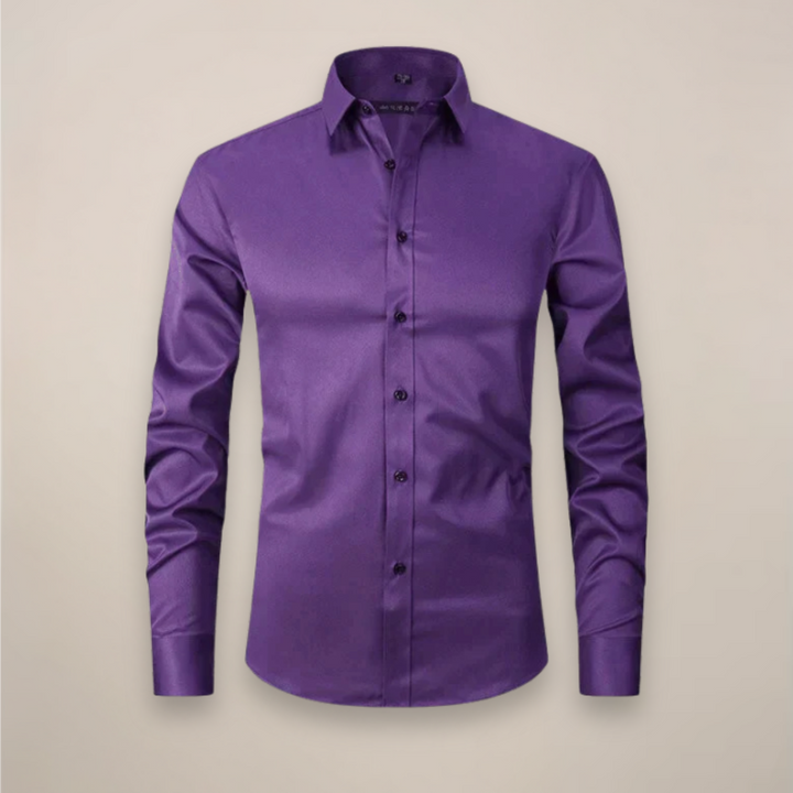 Formal Shirt Mens Long Sleeve Slim Fit Point Collar Button Front Easy Care Office - image 12