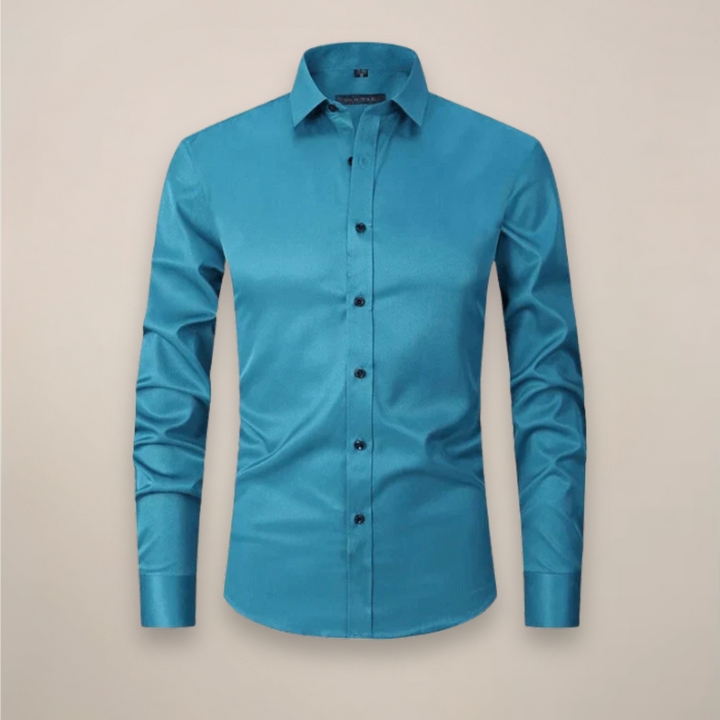 Formal Shirt Mens Long Sleeve Slim Fit Point Collar Button Front Easy Care Office - image 14