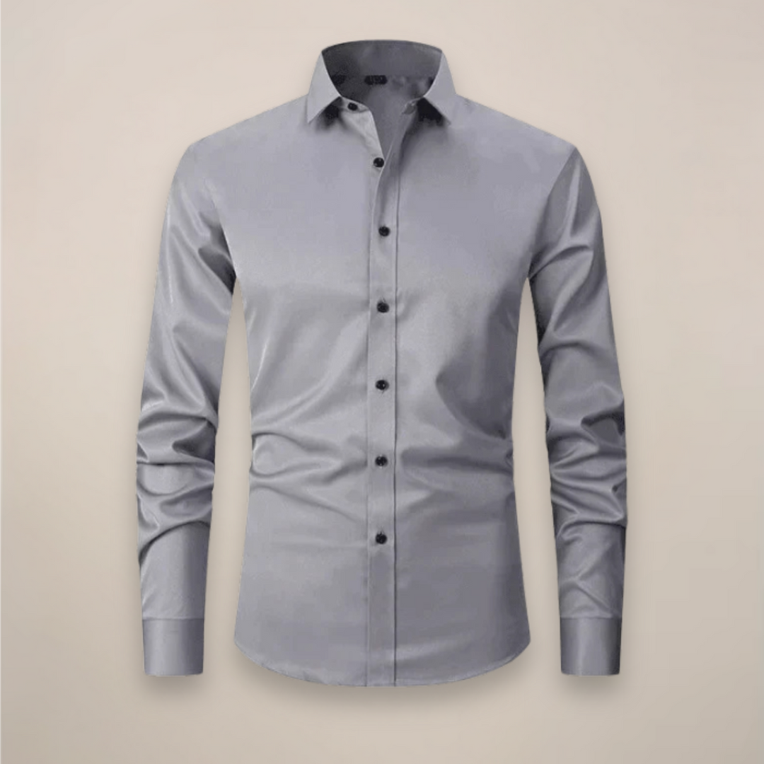 Formal Shirt Mens Long Sleeve Slim Fit Point Collar Button Front Easy Care Office - image 20