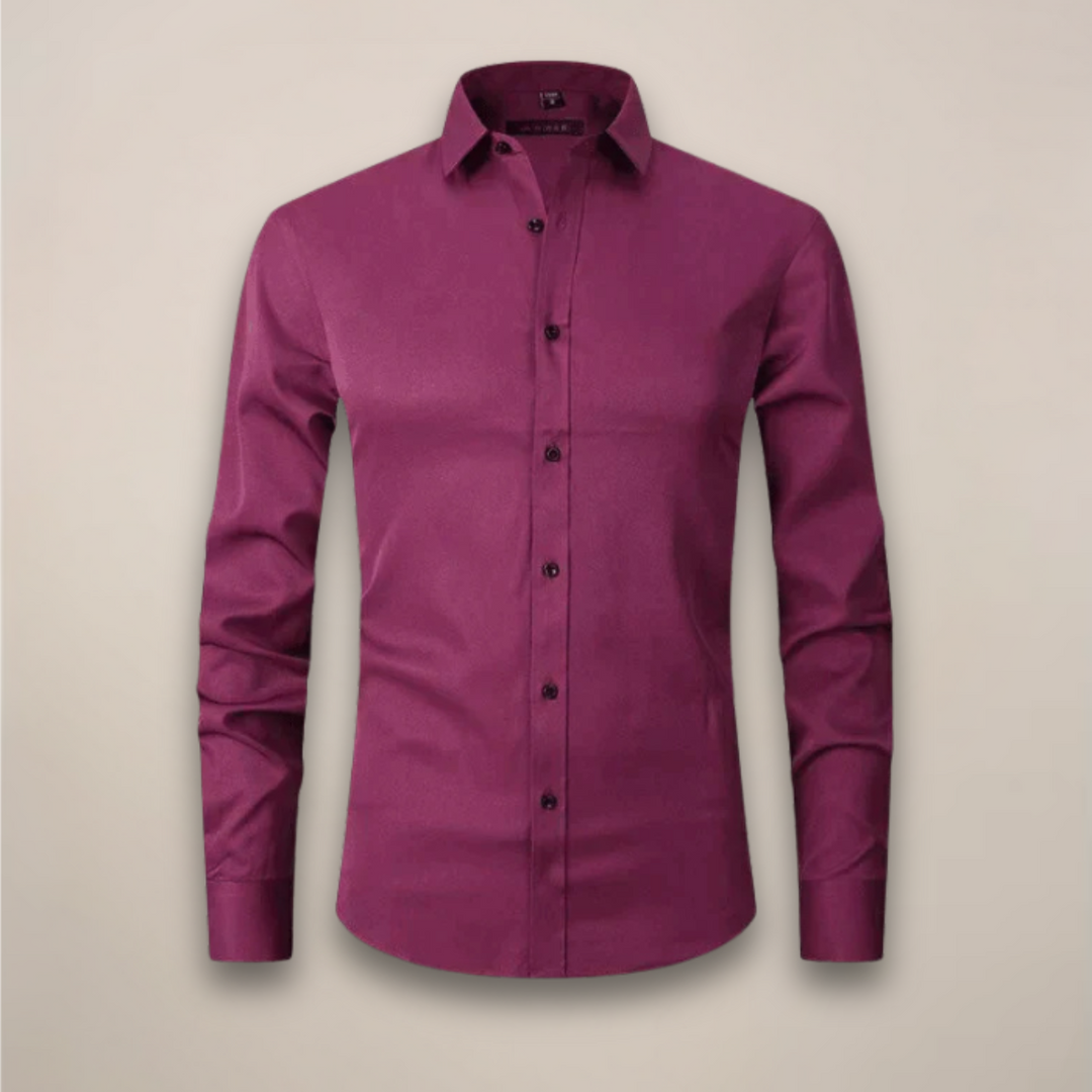 Formal Shirt Mens Long Sleeve Slim Fit Point Collar Button Front Easy Care Office - image 22