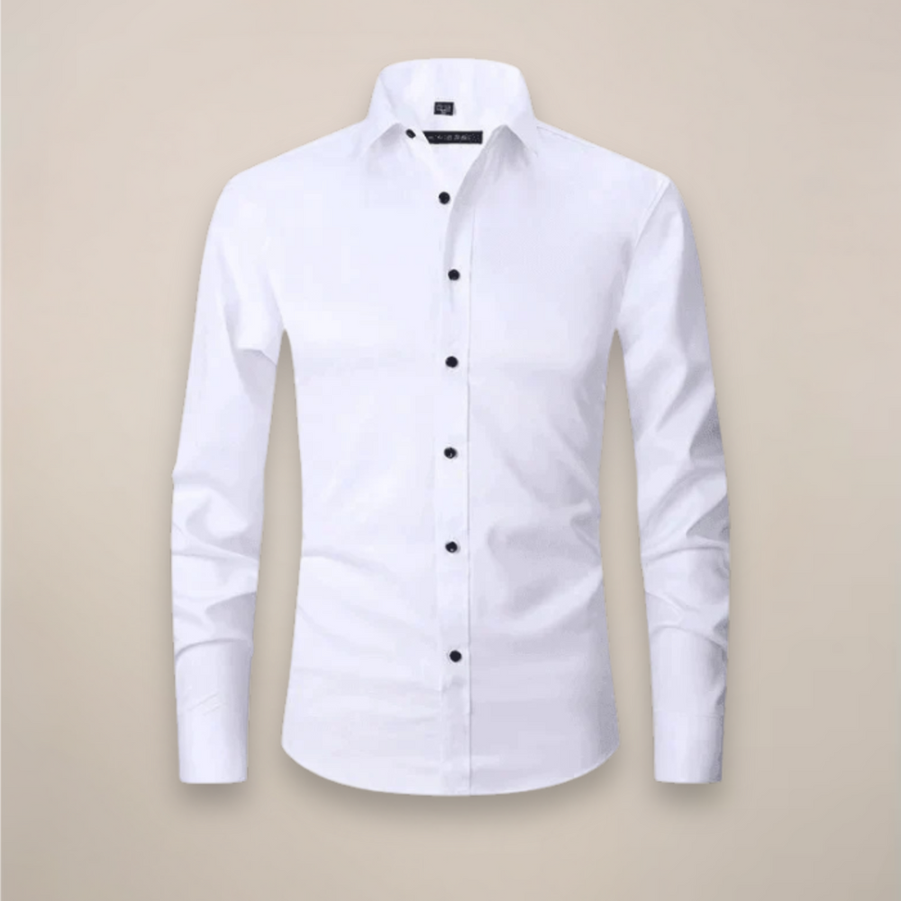 Formal Shirt Mens Long Sleeve Slim Fit Point Collar Button Front Easy Care Office - image 2