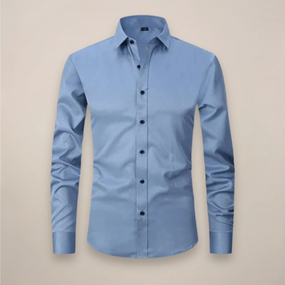 Formal Shirt Mens Long Sleeve Slim Fit Point Collar Button Front Easy Care Office - image 6